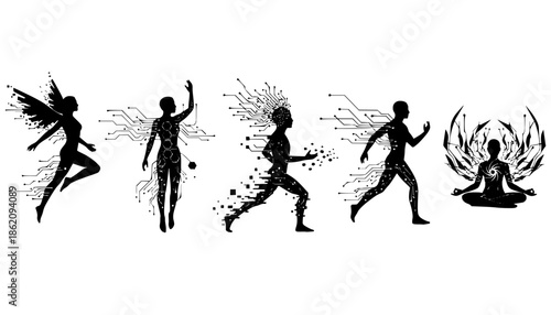 Human Augmented AI Enhancement Silhouette