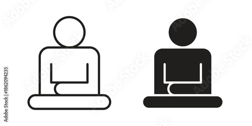Meditating icons in trendy flat style. symbol for your web site design, app, UI Vector EPS 10.