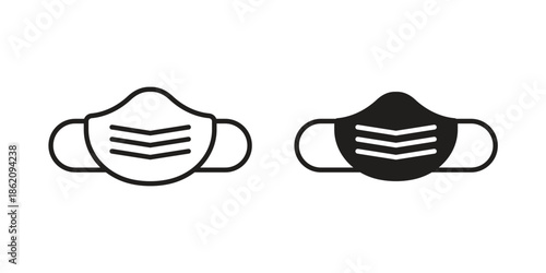 Medical mask icons in trendy flat style. symbol for your web site design, app, UI Vector EPS 10.