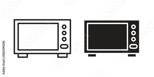 Microwave icons in trendy flat style. symbol for your web site design, app, UI Vector EPS 10.