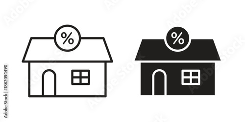 Mortgage rate icons in trendy flat style. symbol for your web site design, app, UI Vector EPS 10.