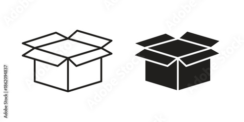 Open box icons in trendy flat style. symbol for your web site design, app, UI Vector EPS 10.