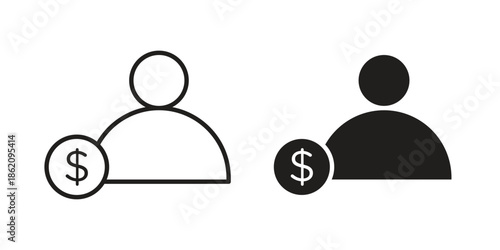 Personal loan icons in trendy flat style. symbol for your web site design, app, UI Vector EPS 10.
