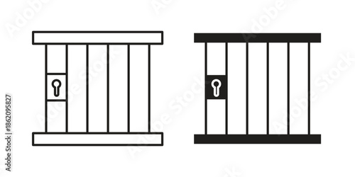 Prison icons in trendy flat style. symbol for your web site design, app, UI Vector EPS 10.