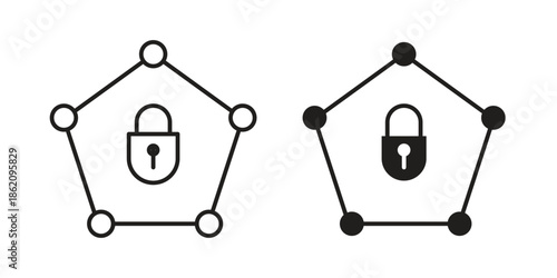 Private network icons in trendy flat style. symbol for your web site design, app, UI Vector EPS 10.