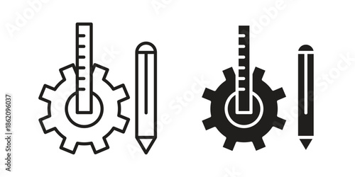 Prototyping icons in trendy flat style. symbol for your web site design, app, UI Vector EPS 10.