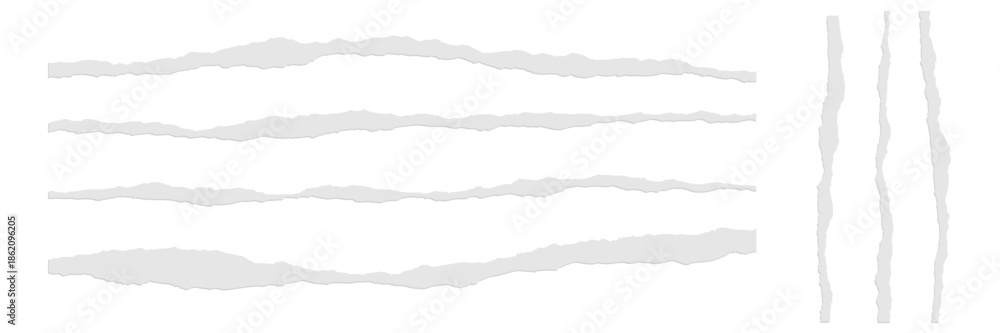 Fototapeta premium ripped torn paper edges isolated with clipping path