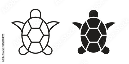 Sea turtle icons in trendy flat style. symbol for your web site design, app, UI Vector EPS 10.