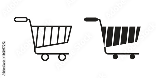 Shopping cart icons in trendy flat style. symbol for your web site design, app, UI Vector EPS 10.