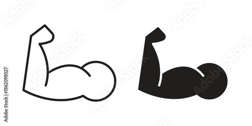 Strong arm icons in trendy flat style. symbol for your web site design, app, UI Vector EPS 10.