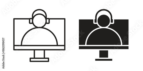 Tech support icons in trendy flat style. symbol for your web site design, app, UI Vector EPS 10.