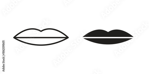 Thin lips icons in trendy flat style. symbol for your web site design, app, UI Vector EPS 10.