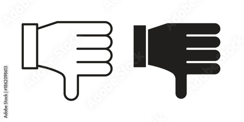 Thumb down icons in trendy flat style. symbol for your web site design, app, UI Vector EPS 10.
