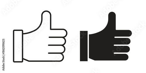 Thumb up icons in trendy flat style. symbol for your web site design, app, UI Vector EPS 10.