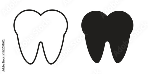Tooth icons in trendy flat style. symbol for your web site design, app, UI Vector EPS 10.