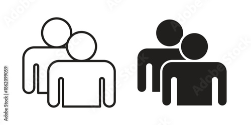 Twin icons in trendy flat style. symbol for your web site design, app, UI Vector EPS 10.