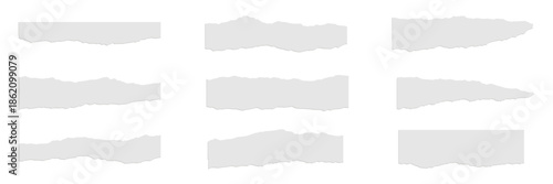 ripped torn paper edges. Rectangle torn paper shape. Headline, calligraphy border, isolated grunge header background. Rough edge rectangle frame.