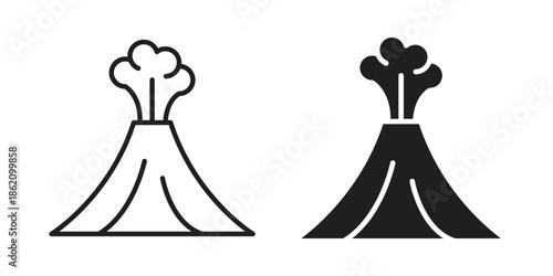 Volcano icons in trendy flat style. symbol for your web site design, app, UI Vector EPS 10.