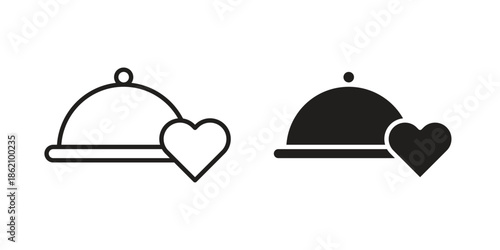 Wedding dinner icons in trendy flat style. symbol for your web site design, app, UI Vector EPS 10.