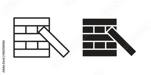Wooden block icons in trendy flat style. symbol for your web site design, app, UI Vector EPS 10.