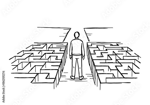 Problem Solving hand drawn simple sketch vector illustration