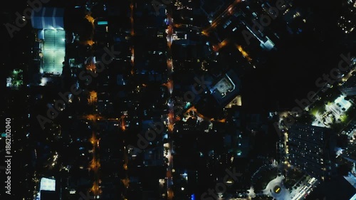 4K Drone Aerial of Ho Chi Minh City District 2 Thao Dien at night