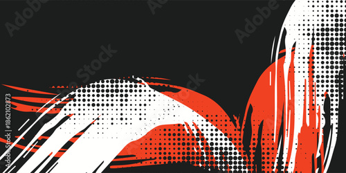 Abstract speed lines style orange color halftone banner design template. pattern texture grunge eps10