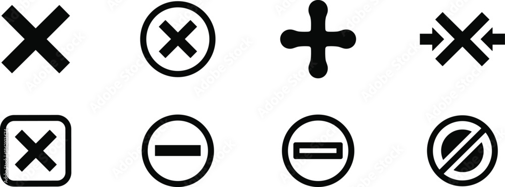 Obraz premium Collection of common mathematical and control symbols Vector