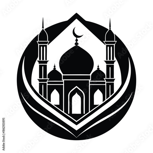A collection of black silhouette vectors featuring Islamic architectural elements, lanterns, crescent moon, stars, and geometric patterns, ideal for Ramadan and Eid decorations.
