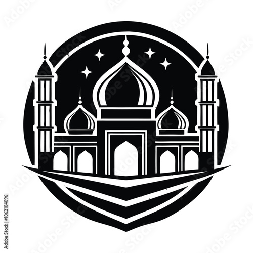 A collection of black silhouette vectors featuring Islamic architectural elements, lanterns, crescent moon, stars, and geometric patterns, ideal for Ramadan and Eid decorations.
