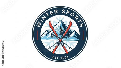 Winter Sports Icon: A dynamic emblem captures the essence of winter sports. Showcasing the adventurous spirit of outdoor recreation