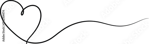 Simple Heart Shape Line Art Illustration for Design