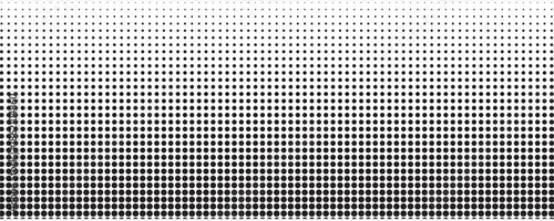 Dotted halftone gradient texture. Vanishing polka dot background. Repeating dots gradation pattern background. Black fading comic pop art overlay backdrop. Raster effect wallpaper. Vector halftone