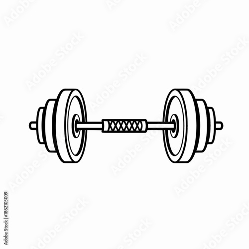 Fixed weight barbell icon for home and commercial gym