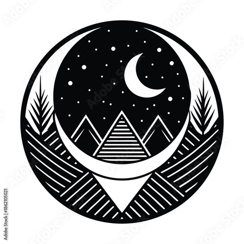 A collection of black silhouette vectors featuring Islamic architectural elements, lanterns, crescent moon, stars, and geometric patterns, ideal for Ramadan and Eid decorations.
