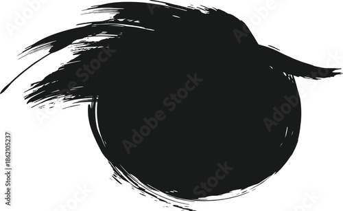 A black silhouette of a bird's head with feathers on a white background