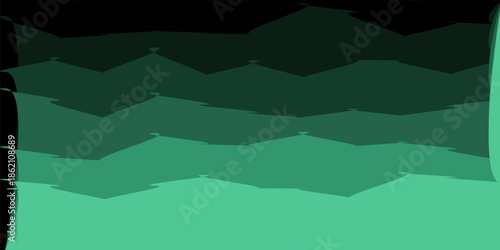 Abstract Paper Cut Background with Organic 3D Green Waves
