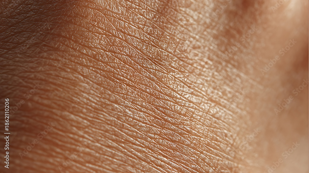 Fototapeta premium Extreme Close-up of Human Skin Texture with Fine Lines