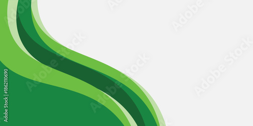 Abstract White and Green wave wide background banner vector illustration eps10