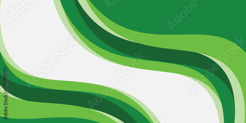 Abstract White and Green wave wide background banner vector illustration eps10
