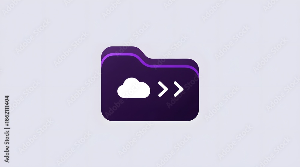 Fototapeta premium Fast cloud transfer icon illustrating rapid data movement and online processing 