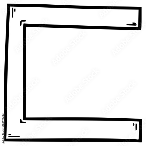 pigpen cipher F illustration hand drawn outline vector