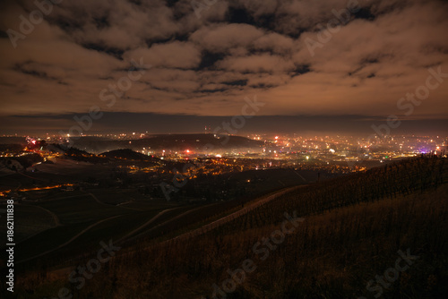 Canvas Print Kapellberg bei Fellbach, Neckartal Stuttgart, Silvesternacht 2025 / 2026