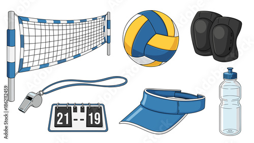 Volleyball Equipment Set with Net, Ball, and Accessories