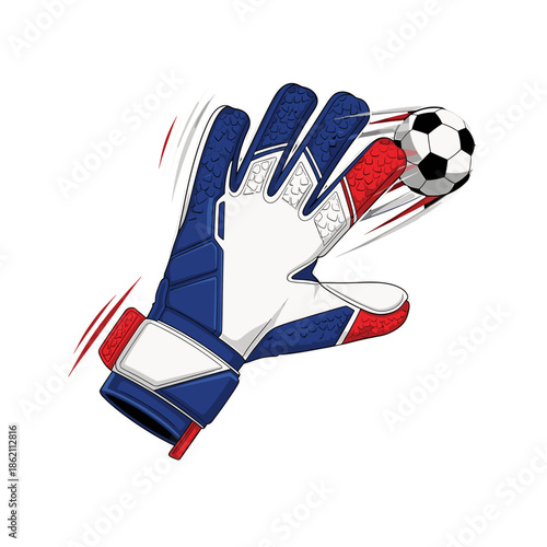 Close-up of Soccer Goalkeeper Glove with Ball Design