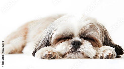 Sleeping shih tzu puppy high resolution picture