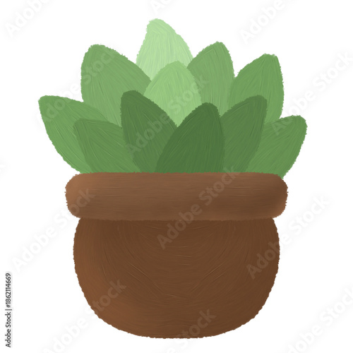 Potted plant simple illustration