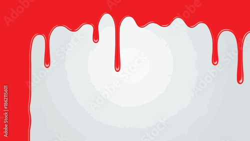 Red blood dripping effect on white background