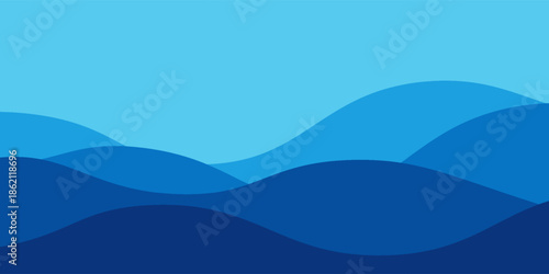 Sea waves layered vector background illustration and sea beach vector illustration.