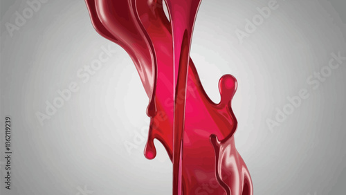 Red blood dripping effect on white background